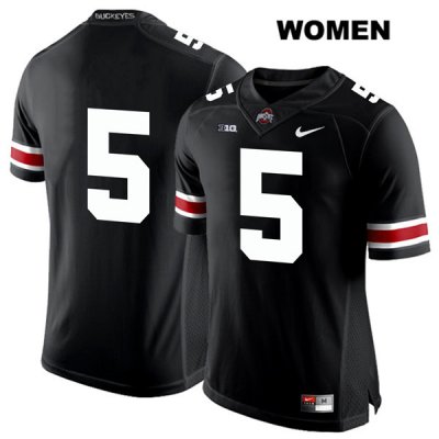 Women's NCAA Ohio State Buckeyes Baron Browning #5 College Stitched No Name Authentic Nike White Number Black Football Jersey DX20D07IO